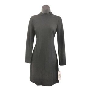 Calvin Klein black crepe mandarin collar long sleeve short dress‎ size 4 new